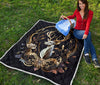 Deer Hunting White Gold Color Quilt Twin Queen King Size 33