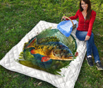 Peacock Bass Swim In Water Quilt Twin Queen King Size 111