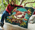 Pitbull Cartoon Quilt Twin Queen King Size 116