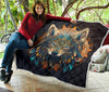 Native American Wolf 3D Quilt Twin Queen King Size 93