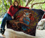 Owl On Tree Quilt Twin Queen King Size 106