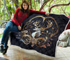 Deer Hunting White Gold Color Quilt Twin Queen King Size 33