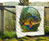 Peacock Bass Swim In Water Quilt Twin Queen King Size 111