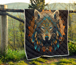 Native American Wolf 3D Quilt Twin Queen King Size 93