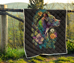 Pitbull Flower Quilt Twin Queen King Size 118