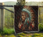 Indian Chief Warrior Quilt Twin Queen King Size 73