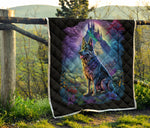 German Shepherd Colorful Quilt Twin Queen King Size 62