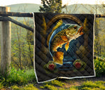 Peacock Bass Fishing Quilt Twin Queen King Size 109