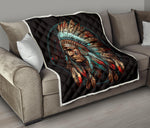 Indian Chief Warrior Quilt Twin Queen King Size 73