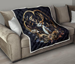 Deer Hunting White Gold Color Quilt Twin Queen King Size 33