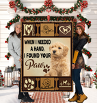 Goldendoodle Blanket When I Needed A Hand I Found Your Paw Sherpa Fleece Blanket 60x80