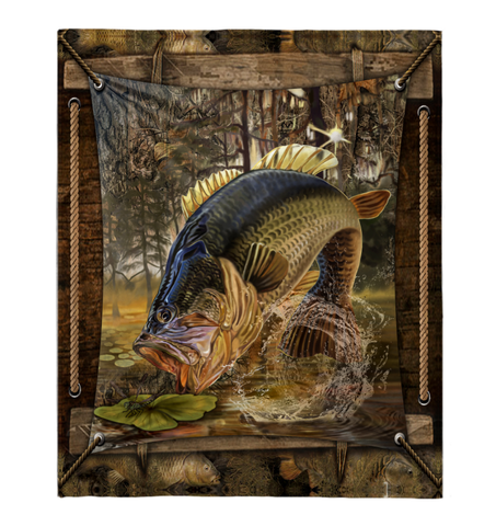 Largemouth Bass Fishing Sofa Blanket 50 x 60 18
