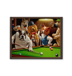 Dogs Playing Pool Canvas
