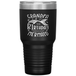 Grandpa Of The Birthday Mermaid Gifts Merman Family Matching Tumbler Tumblers dad, family- Nichefamily.com