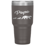 Twin Dad Papa Bear Two Cubs 2 Kids Father's Day Gift Tumbler Tumblers dad, family- Nichefamily.com