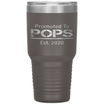 Promoted To Pops Est. 2020 - New Grandpa Baby Announcement Tumbler Tumblers dad, family- Nichefamily.com