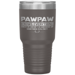 PAWPAW KNOW EVERYTHING FATHER'S DAY FUNNY Tumbler Tumblers dad, family- Nichefamily.com