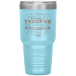 Father's Day Truck Driver Tough Enough Female Trucker Crazy Tumbler Tumblers dad, family- Nichefamily.com