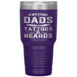 Awesome Dads Have Tattoos And Beards Gift Funny Father's Day Tumbler Tumblers dad, family- Nichefamily.com