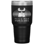 Vintage He's A Bad Papa Llama Funny Father's Day Tumbler Tumblers dad, family- Nichefamily.com