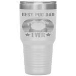 Retro Vintage Best Pug Dad Ever Father's Day Tumbler Tumblers dad, family- Nichefamily.com