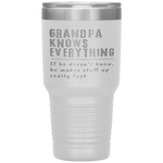 Grandpa Know Everything - Grandpa Gift Tumbler Tumblers dad, family- Nichefamily.com