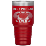 Retro Vintage Best Pug Dad Ever Father's Day Tumbler Tumblers dad, family- Nichefamily.com