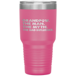 GrandPaw the man the myth te influence gift grandpa Tumbler Tumblers dad, family- Nichefamily.com