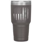 God Family Steelers Pro Us Flag Father's Day Dad Gift Tumbler Tumblers dad, family- Nichefamily.com