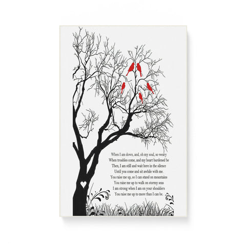 Josh Groban You Raise Me Up Lyric Winter Tree Birds Frame Canvas All Size