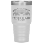 Best Buckin' Father in law Ever Deer Hunting bucking Funny Tumbler Tumblers dad, family- Nichefamily.com