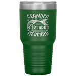 Grandpa Of The Birthday Mermaid Gifts Merman Family Matching Tumbler Tumblers dad, family- Nichefamily.com