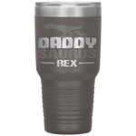 Daddysaurus Rex Father's Day Dinosaur Daddy Funny Tumbler Tumblers dad, family- Nichefamily.com