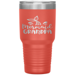 Mermaid Grandpa Funny Grandfather Family Matching Birthday Tumbler Tumblers dad, family- Nichefamily.com