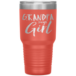 Grandpa Says Girl Gender Reveal Announcement Party Tumbler Tumblers dad, family- Nichefamily.com