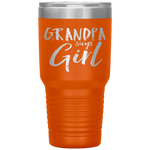 Grandpa Says Girl Gender Reveal Announcement Party Tumbler Tumblers dad, family- Nichefamily.com