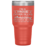 Funny Proud Father in Law Dad Fathers Day Gift Tumblers Tumblers dad, family- Nichefamily.com