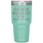 Double Blessed Grandpa Of Twins Grandfather Gift Tumbler Tumblers dad, family- Nichefamily.com