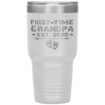 Vintage First Time Grandpa Est 2020 Costume Gender Reveal Tumbler Tumblers dad, family- Nichefamily.com