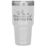 Mermaid Grandpa Funny Grandfather Family Matching Birthday Tumbler Tumblers dad, family- Nichefamily.com