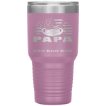 Papa Shark American Flag Fathers Day 4Th Of July Tumbler Tumblers dad, family- Nichefamily.com