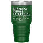 Grandpa Know Everything - Grandpa Gift Tumbler Tumblers dad, family- Nichefamily.com