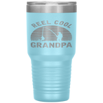 Vintage Reel Cool GRANDPA Fish Fishing Father's Day Gift Tumbler Tumblers dad, family- Nichefamily.com