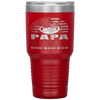 Papa Shark American Flag Fathers Day 4Th Of July Tumbler Tumblers dad, family- Nichefamily.com