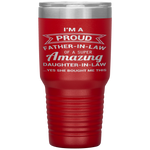 Funny Proud Father in Law Dad Fathers Day Gift Ideas Tumbler Tumblers dad, family- Nichefamily.com