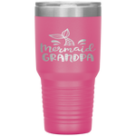 Mermaid Grandpa Funny Grandfather Family Matching Birthday Tumbler Tumblers dad, family- Nichefamily.com