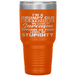 I Am A Grumpy Old BARTENDER  Father's Day Tumbler Tumblers dad, family- Nichefamily.com