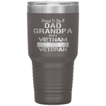 Proud Dad Grandpa Vietnam Veteran Shirt Vintage Vet Tumbler Tumblers dad, family- Nichefamily.com