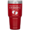 Vintage Promoted to Grandpa 2020 Soon to be Papa Baby Feet Tumbler Tumblers dad, family- Nichefamily.com