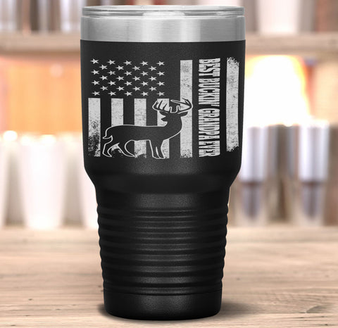 American Flag Best Buckin Grandpa Ever Father Day Gift Tumbler Tumblers dad, family- Nichefamily.com